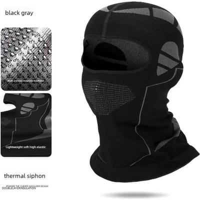 Winter Balaclava Volledig Gezichtsmuts Koudebestendig Thermisch Winddicht Fietsen Hoofddeksel Zeer Elastisch Ademend Sjaals Mutsen black
