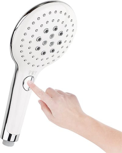 Haushalt 33031- Douchekop met 3 functies - Verchroomt - Wit - 13 x 26.5 cm