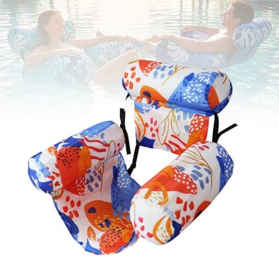 Opblaasbare Zwembadstoel - Opblaasbare loungebank - Opblaasbare ligstoel - Opblaasbare zwembadstoelen voor volwassenen - opblaasbare loungebank voor in het zwembad - voor feestjes, zomerplezier op het water en het strand - 76*40.5*60.9cm - oranje
