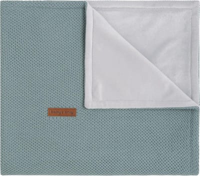 Gebreide ledikantdeken soft - Baby deken Classic - Stonegreen