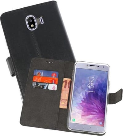 Booktype Telefoonhoesjes - Bookcase Hoesje - Wallet Case - Geschikt voor Samsung Galaxy J4 2018 - Zwart