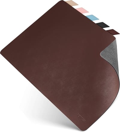 Bureauonderlegger Leer - Deskpad Mat - Comfortabel Werken - Gerecycled Materiaal - 60 x 35 cm - Chocoladebruin