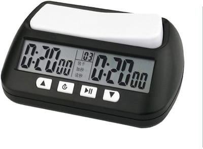 Schaakklok - Wedstrijd Timer - Schaken GO Spelen - 3 Modi Stap Tellen - 140 x 88 x 45mm - Zwart