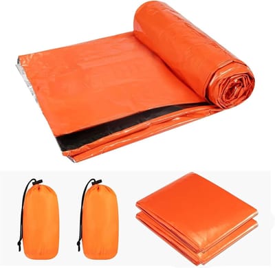 Noodslaapzakken - Survival dekens - Outdoor avonturen - Waterdicht en warm - 2 stuks - Oranje