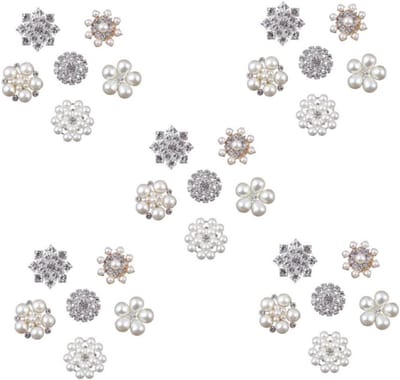 LIFKOME 1 Stuk Bloemen Stickers Parel Strass Applique Strass Knopen Parel Schoen Gesp Ornament Ambachten Bloem Knopen Haarband s Decor s Bloem Accessoires Vlak