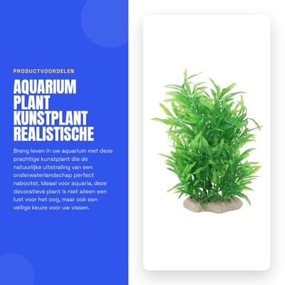 Dailygoods- Aquariumplant Duurzaam - Kunstmatige Planten - Decoratie - Onderhoudsvrij - Realistische Simulatie - Veilig voor Vissen - Kunstplant