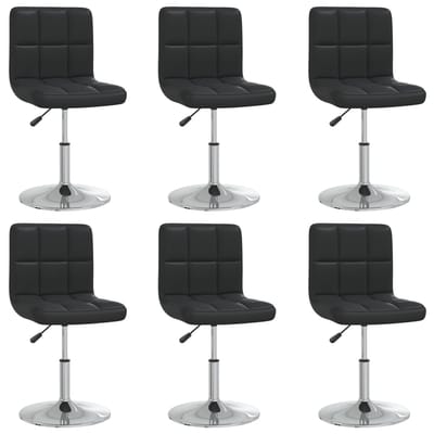vidaXL - Eetkamerstoelen - 6 - st - kunstleer - zwart