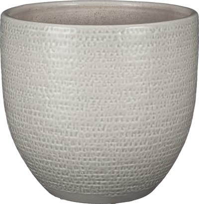 Mica Decorations Plantenpot/bloempot - terracotta - lichtgrijs flakes relief- D24/H22 cm