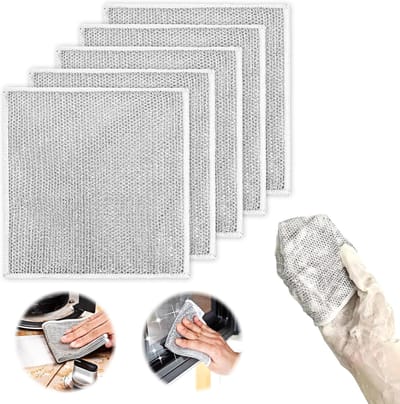 Multifunctionele draadvaatdoeken (5 stuks) - Draadvaatdoeken - draadvaatdoek - multifunctionele anti-kras vaatdoeken - Vaatdoek - herbruikbare anti-kras - dubbellaagse wasbare reinigingsdoek - Raamdoeken - 20*20 cm