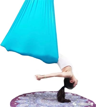 Eszenzics™ Yoga hangmat - Extra sterk doek - Tot 900 kg - Hangmat - Aerial Swing - Kwalitatief, ademend, stretchstof - Azuurblauw - 5x2.8m'