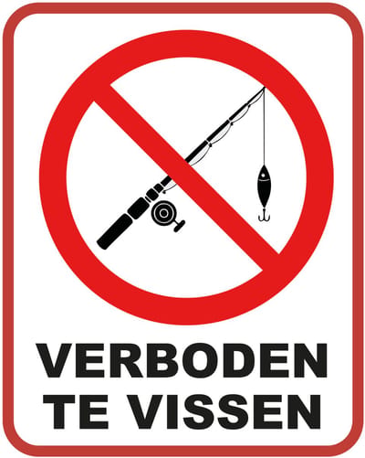 Verboden te Vissen Bord | 20x25 cm | Forex