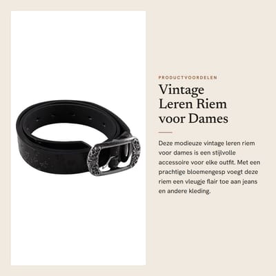 Dailygoods- Leren Riem Vintage - PU-leer - Bloemengesp - 105 cm - Zacht en Comfortabel - Geschikt voor Feesten en Dagelijks Gebruik - Jeansriem
