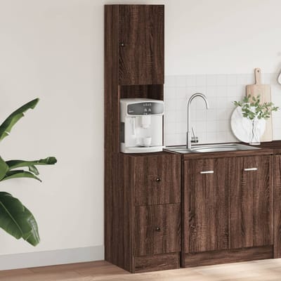 vidaXL - Keukenkast - 35x50x180 - cm - bewerkt - hout - bruin - eikenkleurig