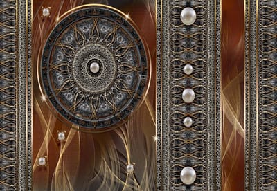 Fotobehang Luxury Abstract Pattern Spheres | XL - 208cm x 146cm | 130g/m2 Vlies