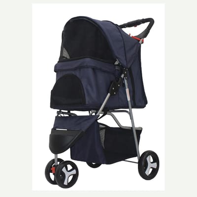 Huisdierenwagen - Dierenbuggy Trolley - Comfortabel Reizen - Opvouwbaar Ontwerp - 55x35x55cm Kooi - Grijs