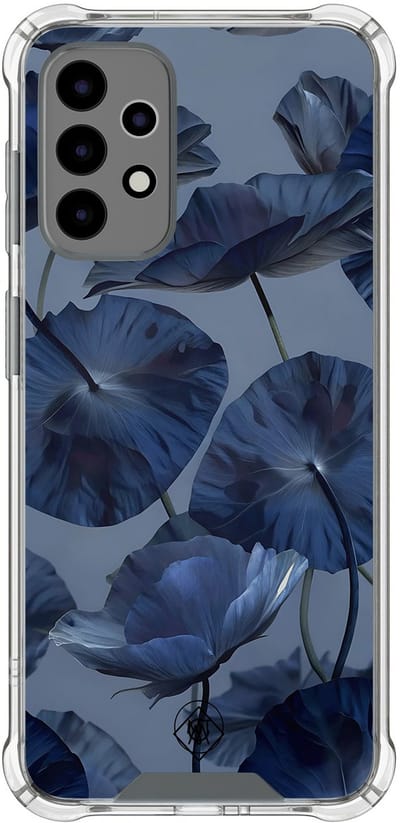 Hoesje (shockproof) geschikt voor Samsung Galaxy A52 5G - Dusky blooms - Extra sterke case - TPU/polycarbonaat - Bloemen - Paars, Transparant