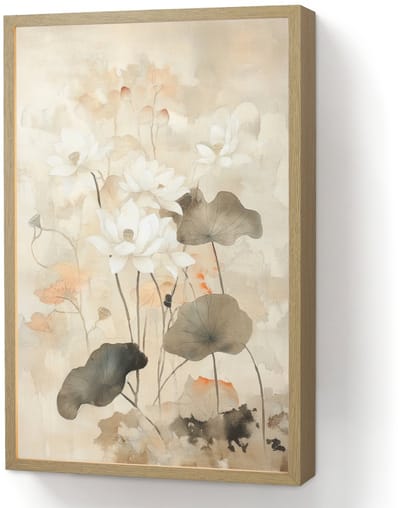 Wandlamp 40x60 cm - Oplaadbaar - Bloemen - Japandi - Wabi sabi - Wandlampen binnen woonkamer - Slaapkamer lamp - Decoratieve nachtlamp - Vloerlamp draadloos