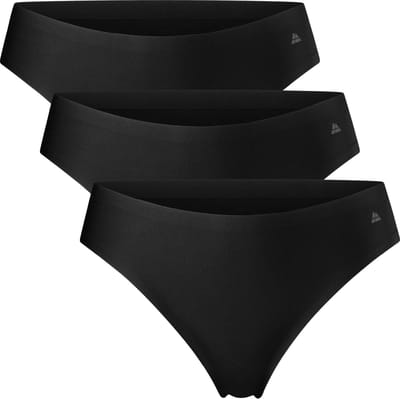 DANISH ENDURANCE Naadloze Strings voor Dames - Sporten & Iedere dag - 3-pack - Zwart - Maat XS