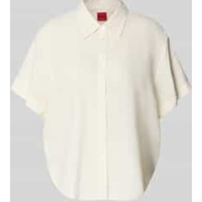 loose fit blouses met korte mouwen van mix van linnen en viscose model 'ENCANTADA'