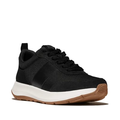 FitFlop FitFlop F-Mode Flow Mens Suede-Mix Sneakers ZWART - Maat 42
