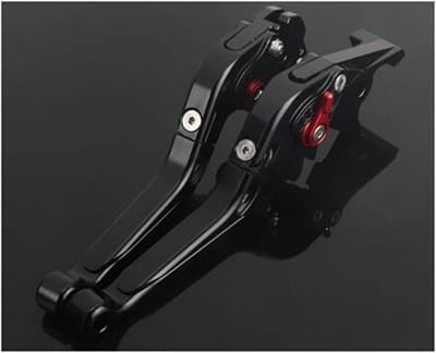 Motorfiets Hendel Set - Rem Koppelingshendel - Rijveiligheid Verbeteren - Opvouwbaar Uitschuifbaar Ontwerp - CNC Aluminium - Zwart Rood