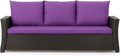 Comfortabel Donkerpaars Zitkussen voor Tuinbank Polyrotan 140x50x50 cm Buiten