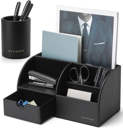 Multifunctionele Bureau Organizer met Lade en 5 Vakken voor Kantoor en Thuis