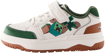 Next - Jongens - Minecraft sneakers met klittenbandsluiting en elastische veters - Naturel