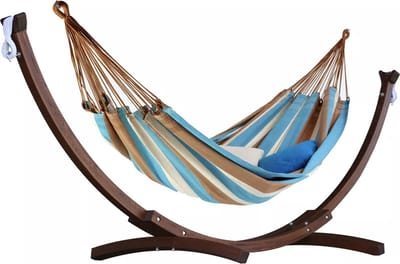 Hangmatset compact - Samba Ipanema met massief houten standaard 250 cm