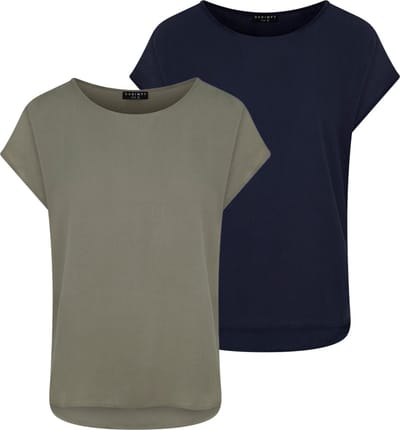 DENIMFY Dames T-Shirt DFJule 2 Pack bequem Veelkleurig S Ronde Hals Volwassenen Zomertop - Zomerblouse