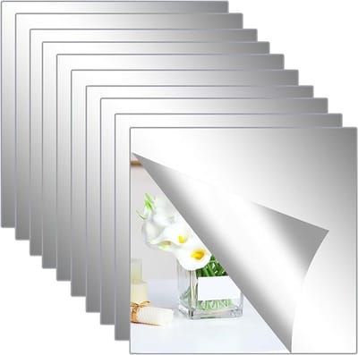 10 Zelfklevende Acryl Spiegeltegels 30x30 cm - Set voor Muur, Badkamer en Slaapkamer