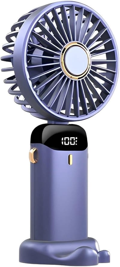 USB Bureauventilator - Draagbare Kleine Ventilator - Persoonlijke Koeling - 5 Windsnelheden - 18.8x9x4.65 cm - Violet