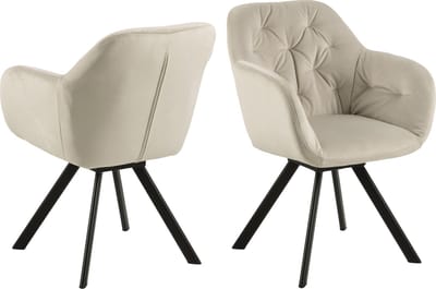 Giga Living Eetkamerstoel Lida - Zand Stof - Zithoogte 47,5cm