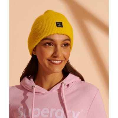 Superdry Superluxe Beanie Geel Grootte: 1SIZE