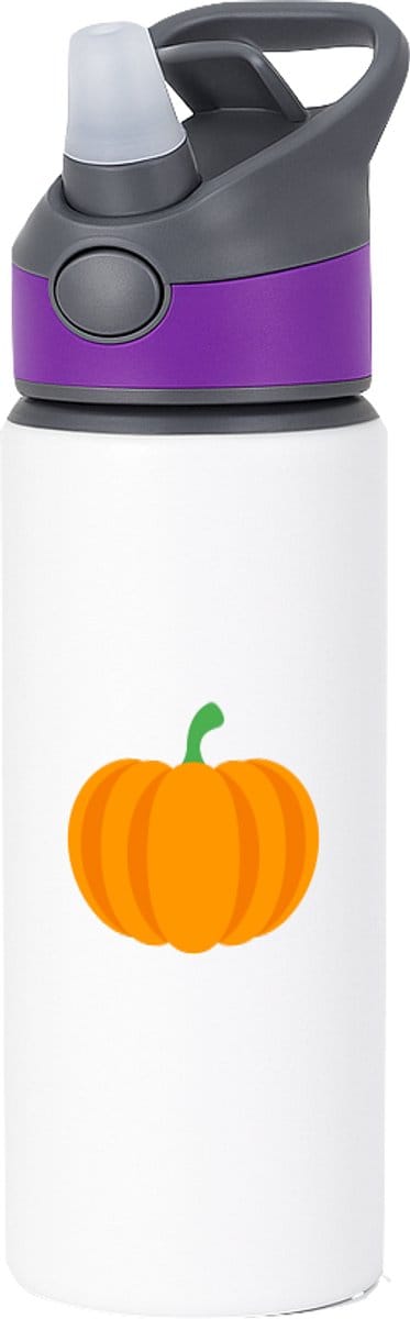 Hacebo® - Pompoen waterfles met rietje paars - Groente - Groente liefhebbers - halloween - herfstvrucht - water fles - 650ML