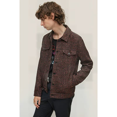 John Varvatos Evans Trucker - Modern Trucker Jacket Sh Red Rum Maat: 46 | Lichte Jassen Outlet | Heren | Rood