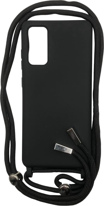Siliconen Backcover hoesje met Koord - Geschikt voor Samsung Galaxy S20 FE - TPU/Siliconen - Koord - Zwart