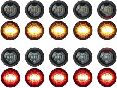 Zijmarkeringslampen voor aanhanger, vrachtwagen en bestelbus - Rode en amberkleurige LED, waterdicht en geschikt voor ATV, UTV en RV