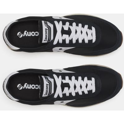 Saucony Unisex-sportschoenen van suède, maat 80 voor volwassenen (Zwart, Wit)