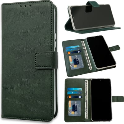 HB Hoesje Geschikt voor Samsung Galaxy S20 FE - Groen - Portemonnee Book Case - Pasjeshouder en Magneetlipje
