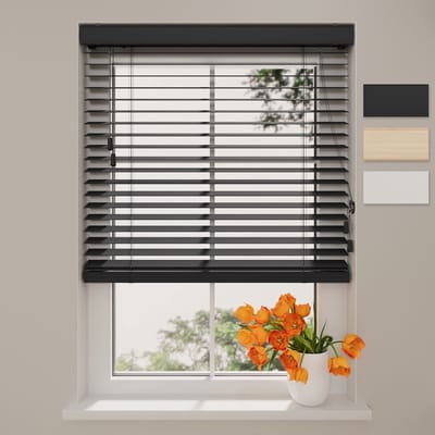 DTCH® Houten Jaloezie - 50 mm - Essence - Zwart - 120 x 130 cm - Maten van 50 t/m 250 cm breed