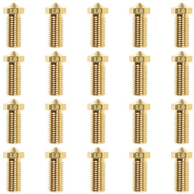 3D printer reserveonderdelen - 3D Printer Nozzles - 20-delige 1,0mm Vulkanische Messing Nozzles, Geschikt voor V5/V6 3D Printers