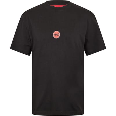 Hugo Heren Katoenen Jersey T-shirt (Zwart)