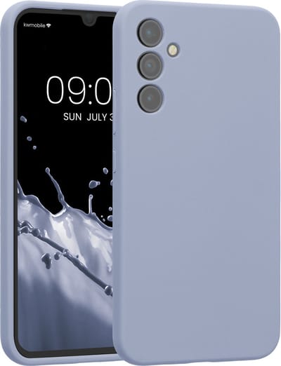 kwmobile telefoonhoesje geschikt voor Samsung Galaxy A34 5G - TPU backcover met siliconen coating - Smartphone case in mat lichtblauw