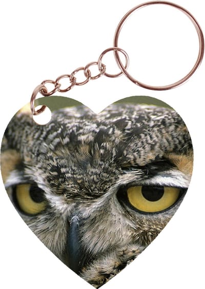 Sleutelhanger hartje 5x5cm - Close up - Oehoe - Uil