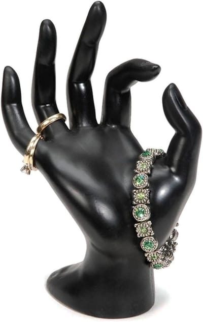 Hand Vorm Display - Sier Display - Sieraden Presentatie - Stabiele Basis - 3.5 x 12.7 cm - Zwart