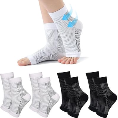 Daity Verpakking van 4 paar - Compressiesokken - orthopedische sokken - sokken - orthopedische compressiesokken - sport en fitness - orthopedische compressiesokken voor hielspoor - unisex (maten L/XL 40-44)