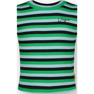 Vingino Girls Basic-crop Rib Top Top Multicolor Green Size: 10 | Outlet | Unisex | Zwart