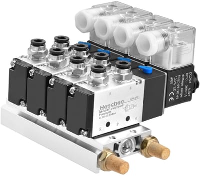 Store_9 - Pneumatische Solenoïdeklep - 5/2 Wegs - Aluminium - PT1/4 - Snelle Aansluitingen - Voor Diverse Toepassingen - Compact Model