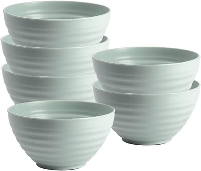 Plasticforte Soepkommen - 6x - D15 x H8 cm - groen - kunststof - onbreekbaar - servies